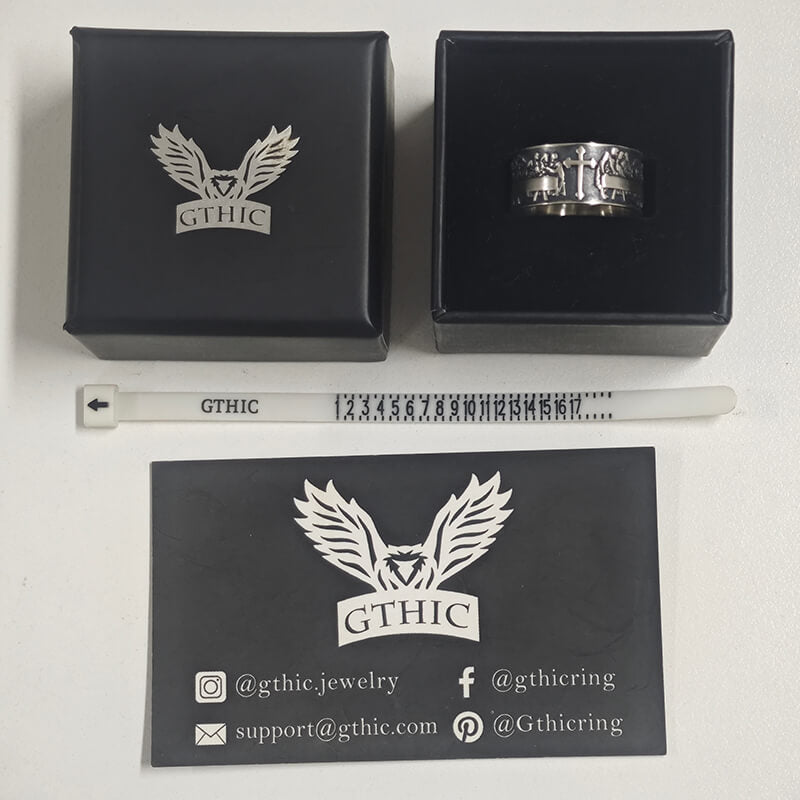 Last Supper Cross Sterling Silver Christian Ring