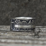 Last Supper Cross Sterling Silver Christian Ring | Gthic.com