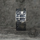 Last Supper Cross Sterling Silver Christian Ring