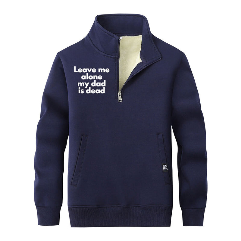 Leave Me Alone Collar Zip Sweatshirt | Gthic.com