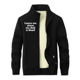 Leave Me Alone Stand Collar Zip Cardigan | Gthic.com