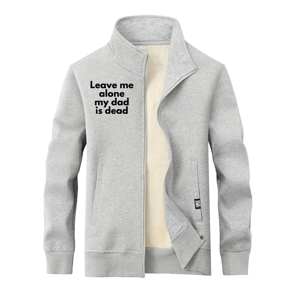 Leave Me Alone Stand Collar Zip Cardigan | Gthic.com