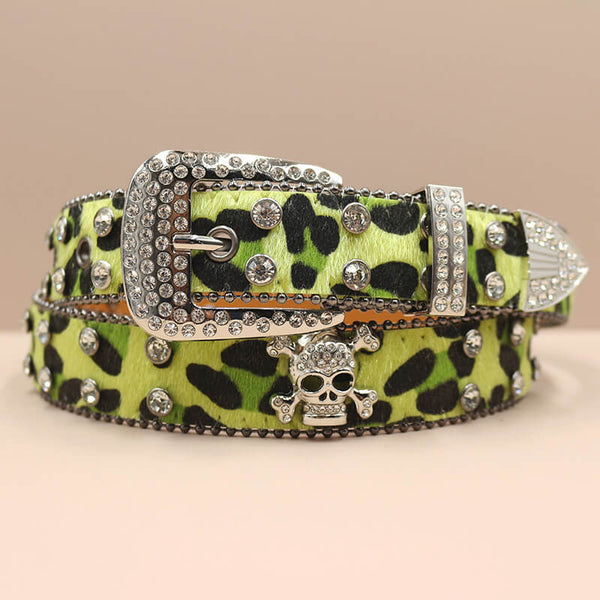 DSQUARED2 Yellow Leopard Print Belt with Jeweled Buckle s-l1200.png main image 3