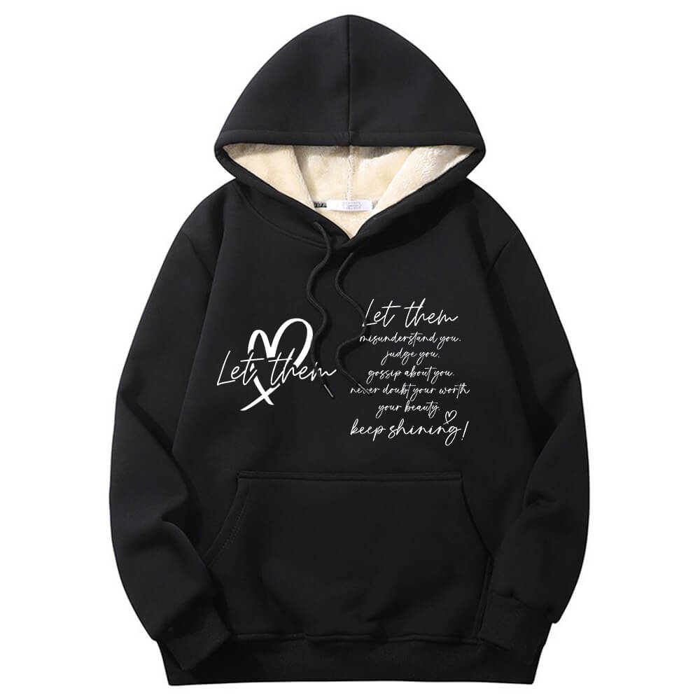 Let Them Keep Shining Crew Collar Fleece Sherpa Hoodie