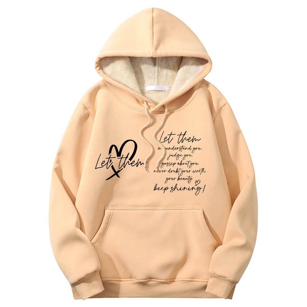 Let Them Keep Shining Crew Collar Fleece Sherpa Hoodie