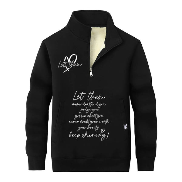 Let Them Keep Shining Stand Collar Zip Sweatshirt | Gthic.com