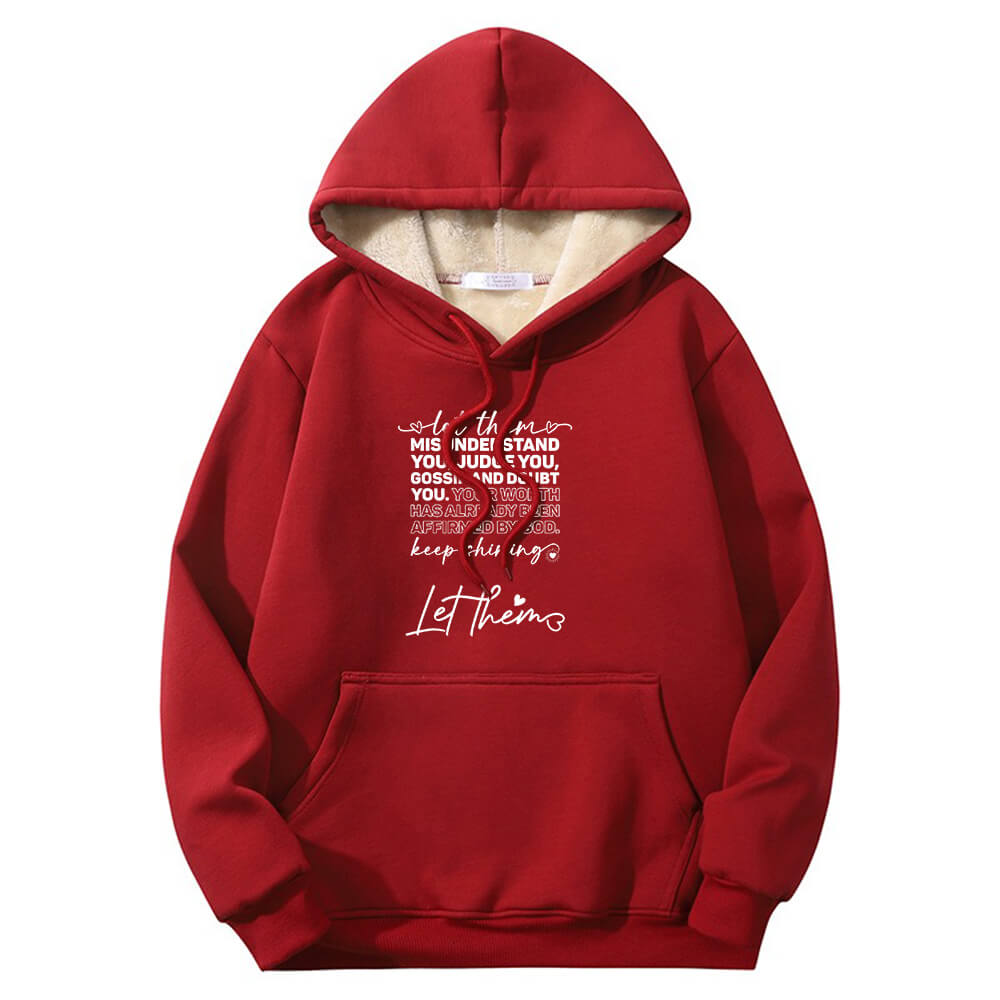 Let Them Misunderstand You Fleece Sherpa Crew Collar Hoodie