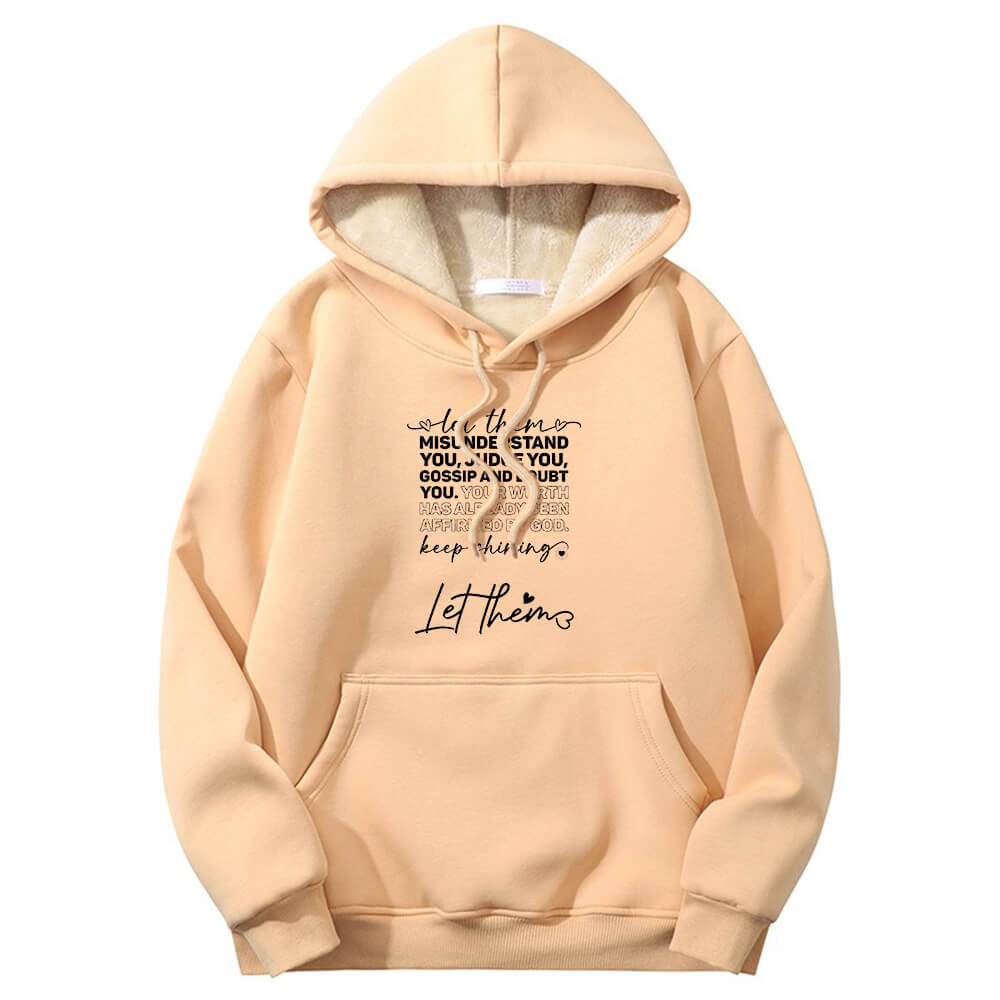 Let Them Misunderstand You Fleece Sherpa Crew Collar Hoodie