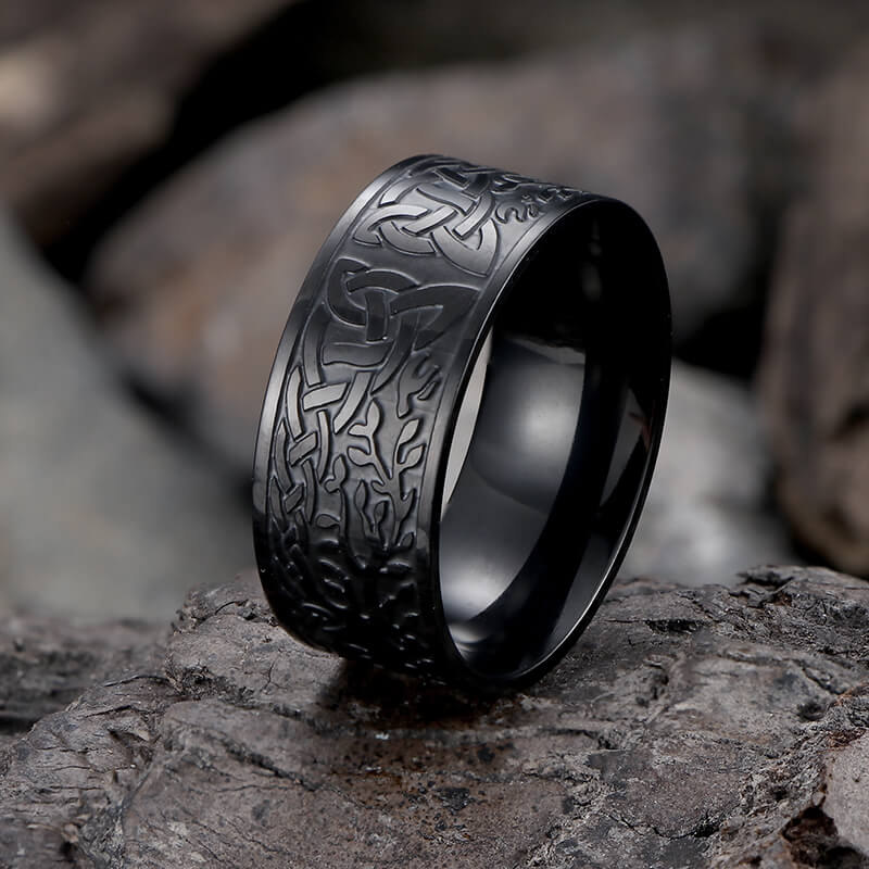 Life Of Tree Design Stainless Steel Viking Ring | Gthic.com