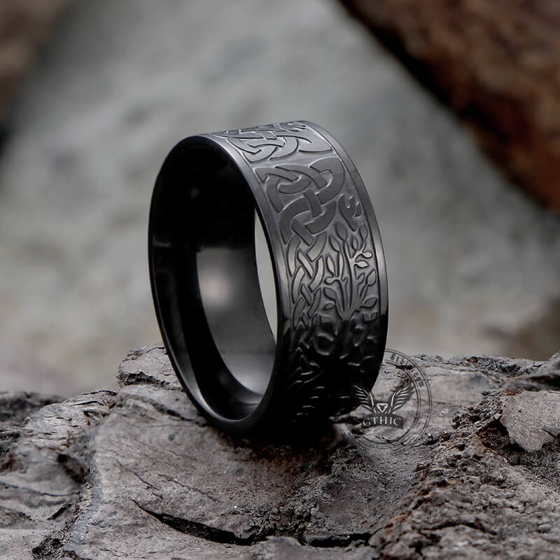 Tree Of Life Design Stainless Steel Viking Ring