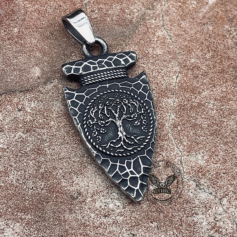 Life Of Tree Spear Stainless Steel Viking Pendant | Gthic.com