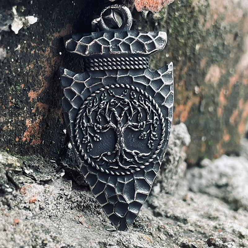 Life Of Tree Spear Stainless Steel Viking Pendant | Gthic.com