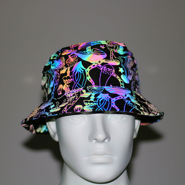 Lightning Colorful Pattern Reflective Bucket Hat | Gthic.com