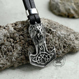 Lion Head Anchor Stainless Steel Leather Bracelet | Gthic.com