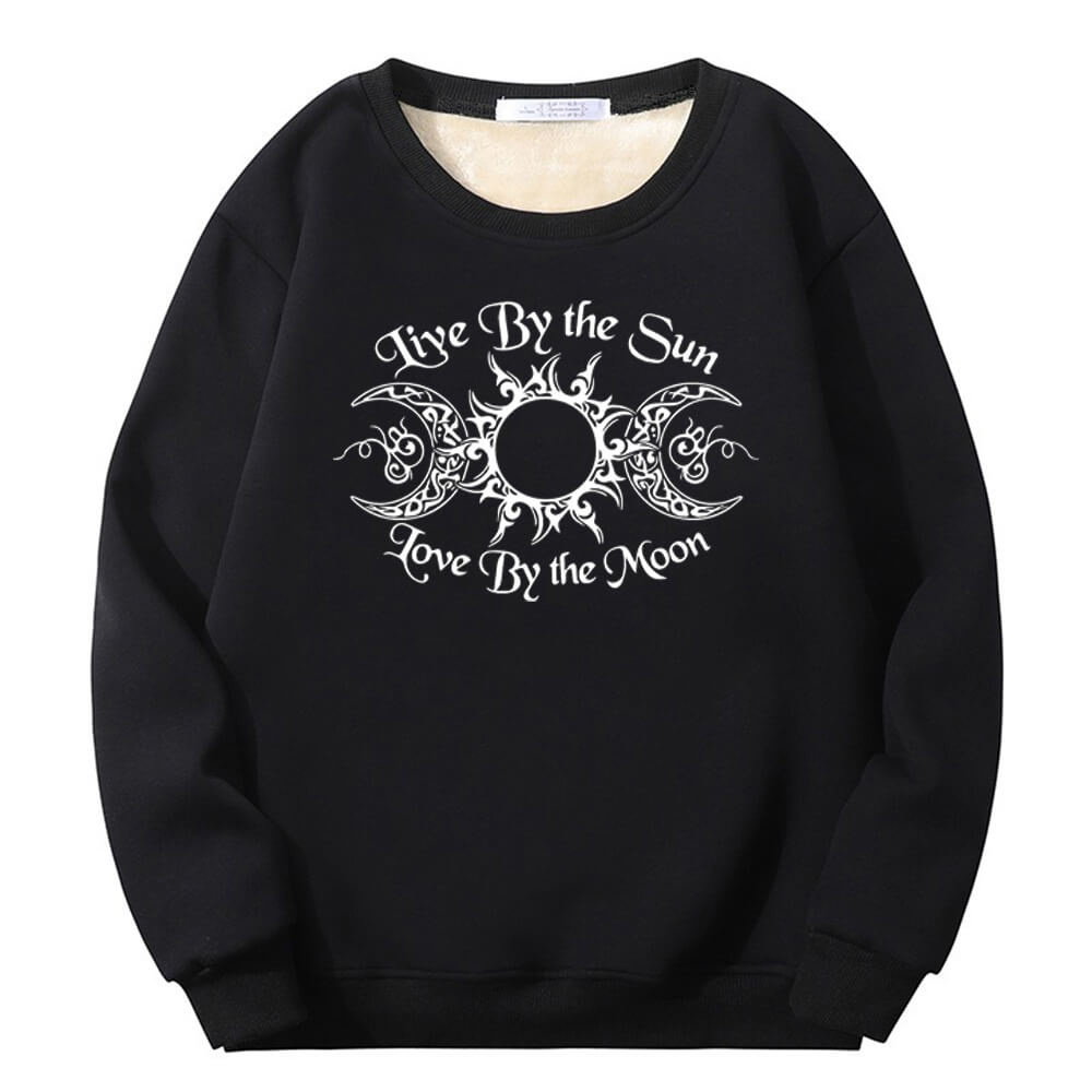 Live By The Sun Fleece Sherpa Crew Collar Sweatshirt