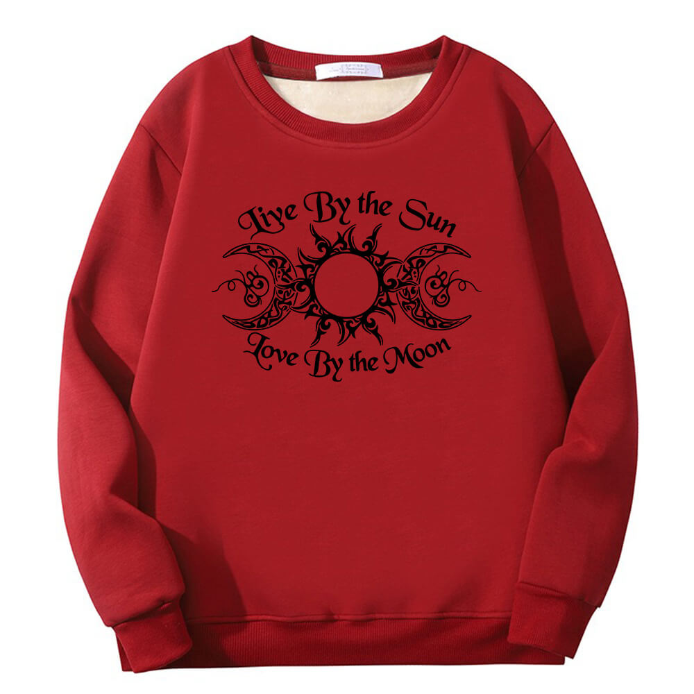 Live By The Sun Fleece Sherpa Crew Collar Sweatshirt