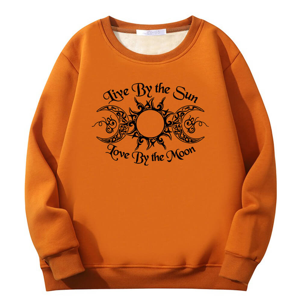 Live By The Sun Fleece Sherpa Crew Collar Sweatshirt