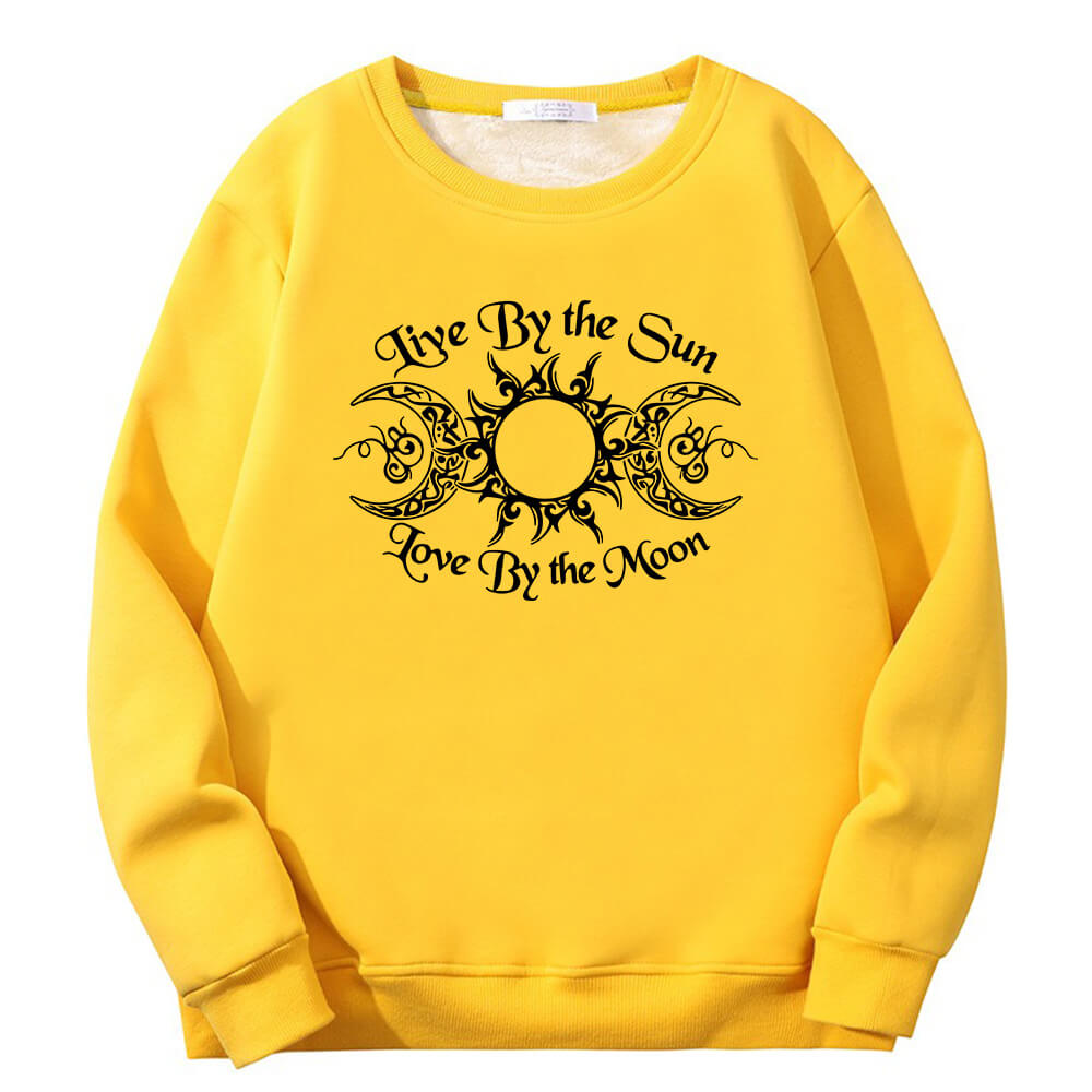 Live By The Sun Fleece Sherpa Crew Collar Sweatshirt