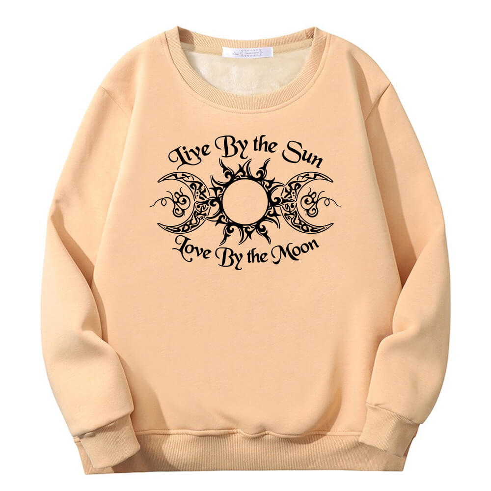 Live By The Sun Fleece Sherpa Crew Collar Sweatshirt