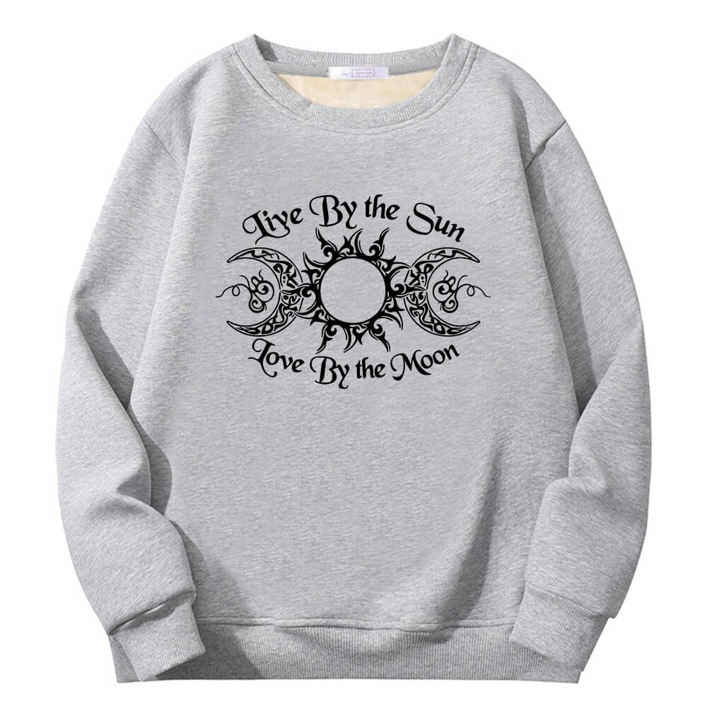 Live By The Sun Fleece Sherpa Crew Collar Sweatshirt