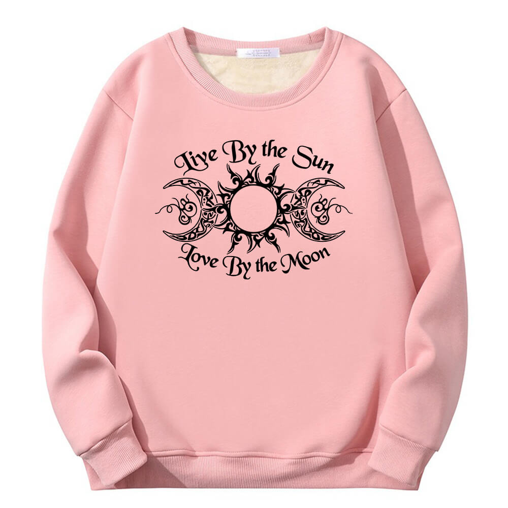 Live By The Sun Fleece Sherpa Crew Collar Sweatshirt