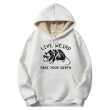 Live Weird Fake Your Death Rat Crew Collar Hoodie 02 | Gthic.com