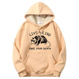 Live Weird Fake Your Death Rat Crew Collar Hoodie