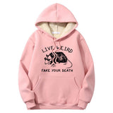 Live Weird Fake Your Death Rat Crew Collar Hoodie