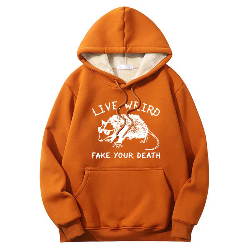 Live Weird Fake Your Death Rat Crew Collar Hoodie