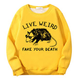 Live Weird Fake Your Death Rat Crew Collar Sweatshirt