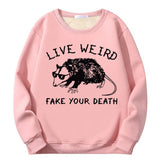 Live Weird Fake Your Death Rat Crew Collar Sweatshirt