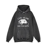 Live Weird Fake Your Death Rat Pattern Hoodie 01 | Gthic.com