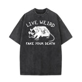 Live Weird Fake Your Death Rat Pattern T-shirt 01 | Gthic.com