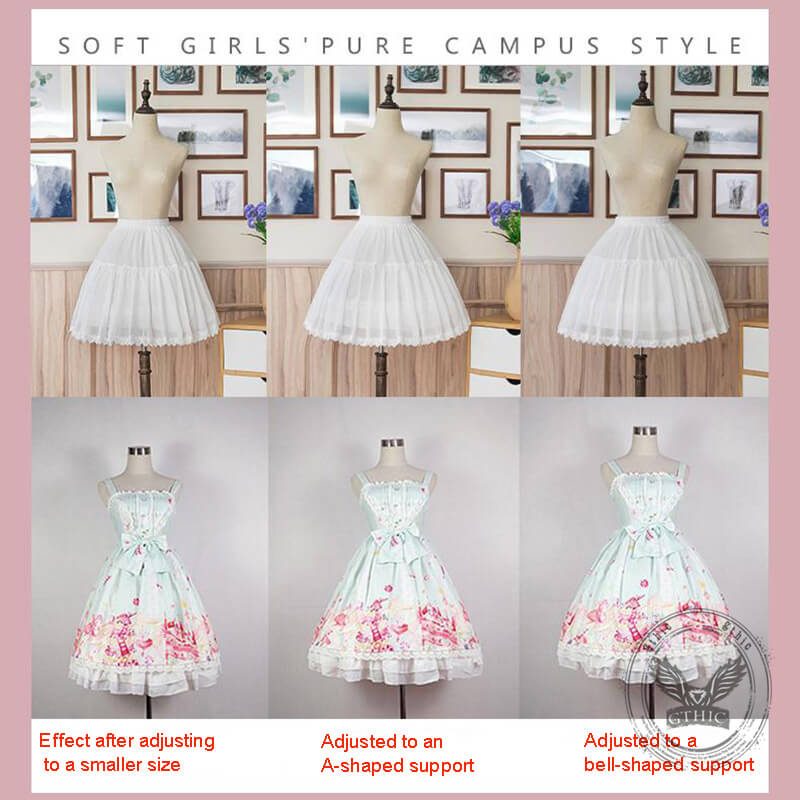 Lolita Adjustable Short Soft Tulle Fishbone Petticoat | Gthic.com