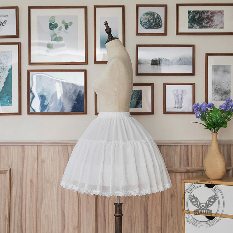 Lolita Adjustable Short Soft Tulle Fishbone Petticoat | Gthic.com