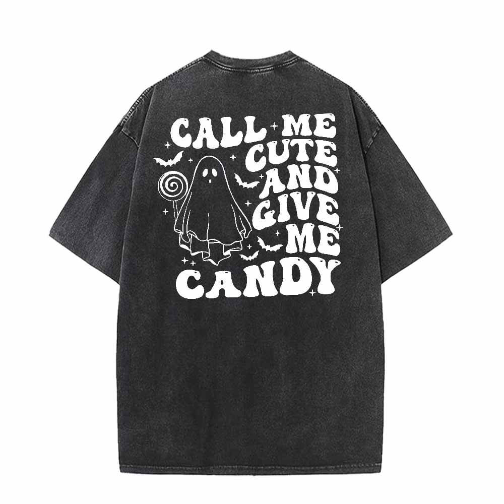 Lollipop Cute Ghost Vintage Washed T-shirt | Gthic.com