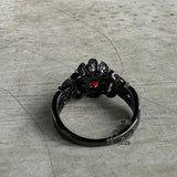 Lotus Zircon Inlaid Brass Gothic Ring
