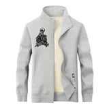 Love till Death Skull Stand Collar Zip Cardigan