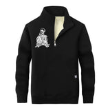 Love till Death Skull Stand Collar Zip Sweatshirt