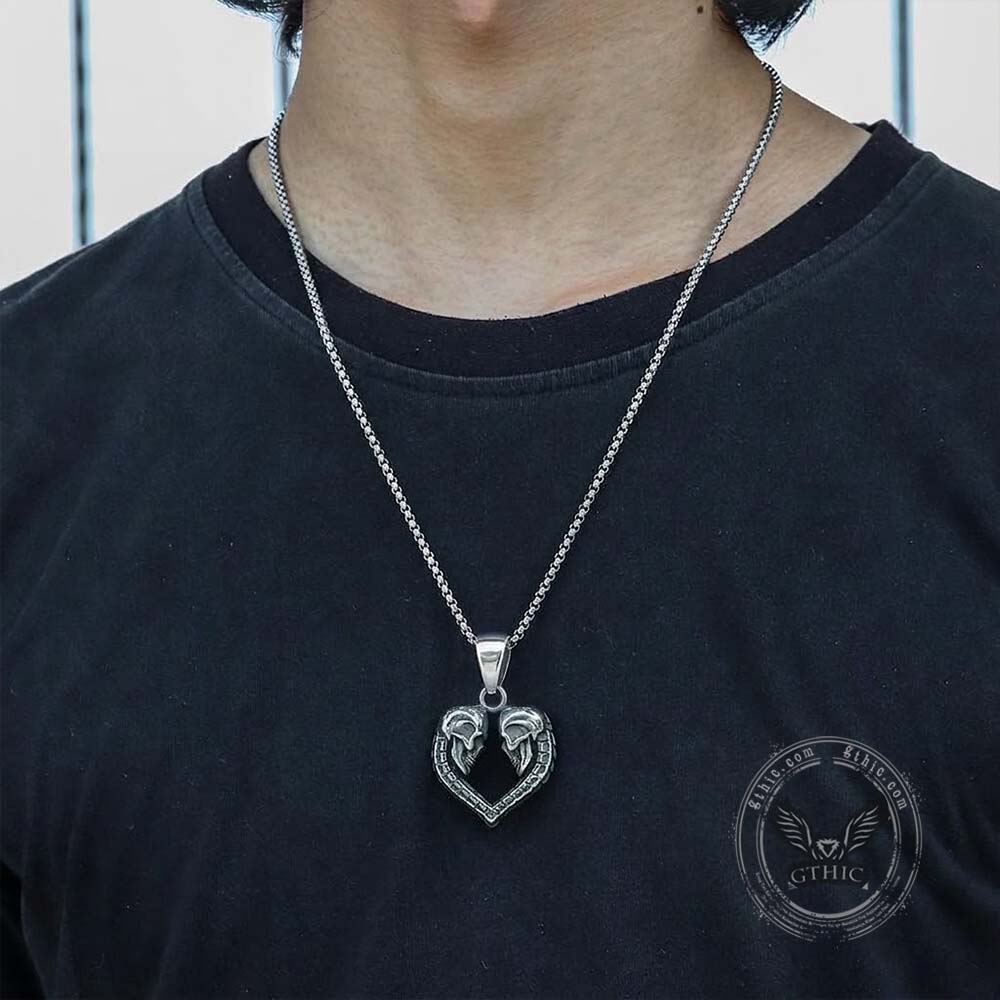 Love You Till Death Stainless Steel Skull Pendant | Gthic.com