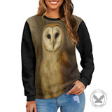 Lovely Barn Owl Pattern Knitted Pullover Sweatshirt