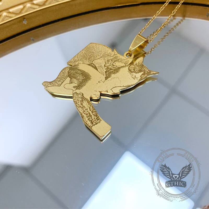 Lovely DIY Pet Photo Stainless Steel Necklace | Gthic.com