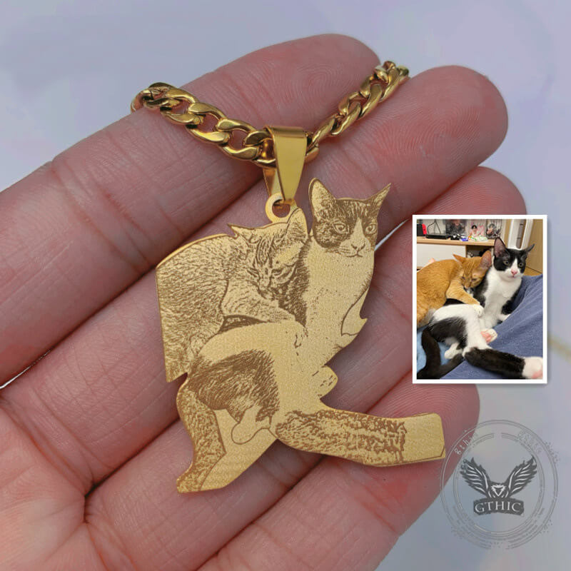 Lovely DIY Pet Photo Stainless Steel Necklace | Gthic.com