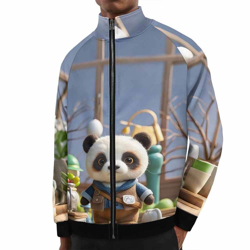 Lovely Felt Panda Stand Collar Zip-Up Jacket 01 | Gthic.com