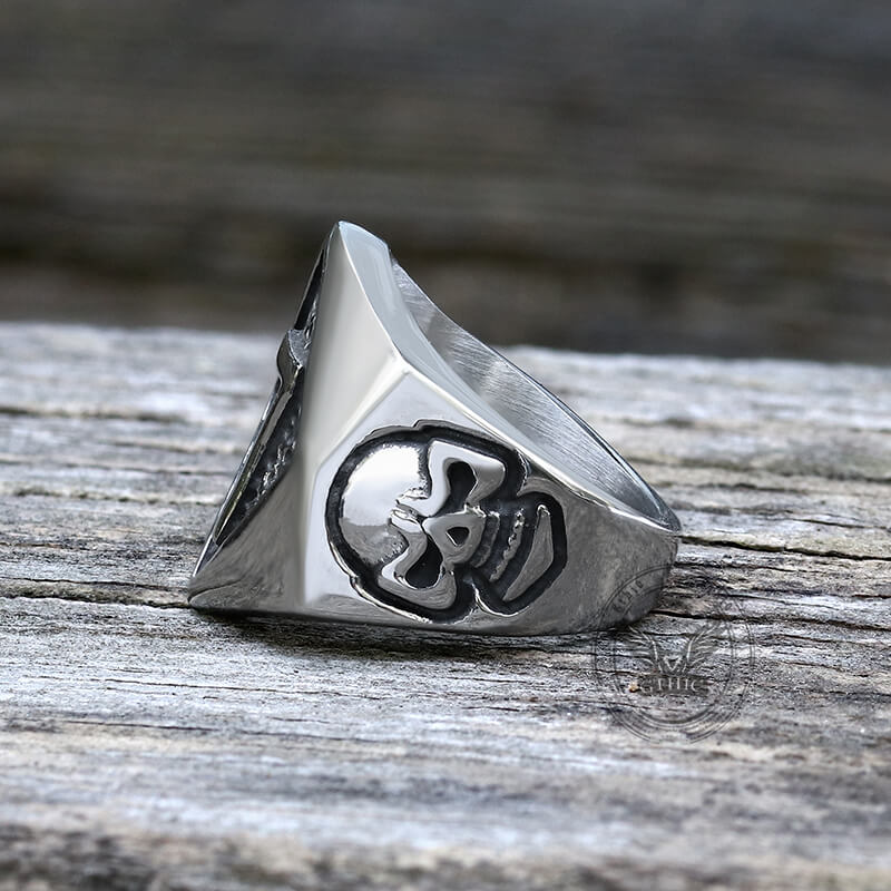 Lucky Number 7 Skull Stainless Steel Ring