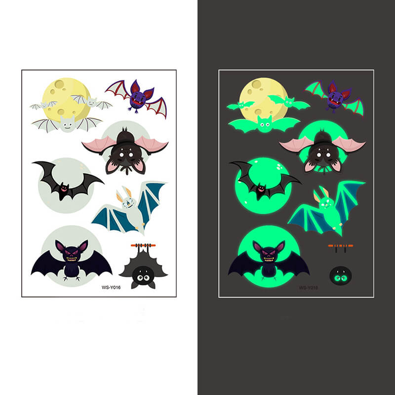 Luminous Bat Temporary Tattoo Stickers