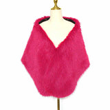 Luxury Faux Fur Party Dress Cape Plush Shawl