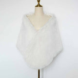 Luxury Faux Fur Party Dress Cape Plush Shawl