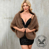 Luxury Faux Fur Party Dress Cape Plush Shawl | Gthic.com