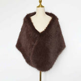 Luxury Faux Fur Party Dress Cape Plush Shawl
